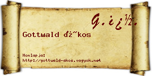 Gottwald Ákos névjegykártya